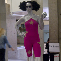 Themed Statue  Proof Disco never died. This is another great example of a themed statue! Any of our  costumes can be used by one of our statues to add to your event’s theme. 